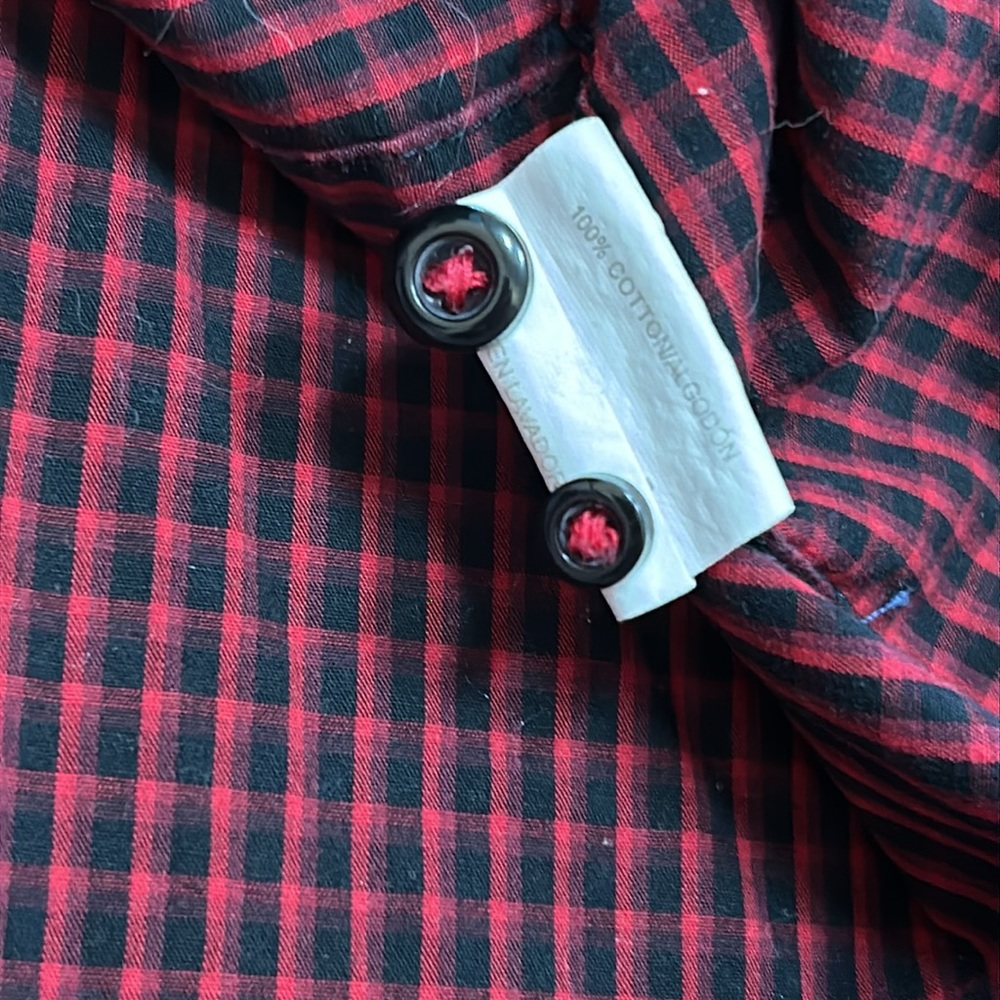 Medium men’s 100% cotton plaid button down top Beverly Hills polo club - Picture 5 of 5